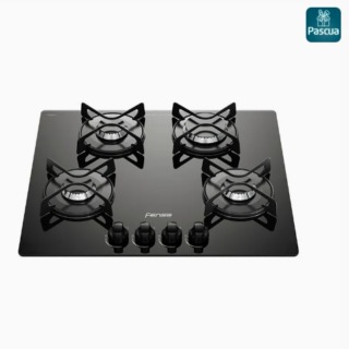 Encimera a Gas 4 Platos Fensa Vidro Templado y Encendido Eléctrico F GC60V A Negra
