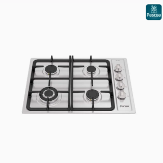 Encimera a Gas 4 Platos Fensa Encendido Eléctrico y Parrilla Hierro Fundido FCE 4.3HF T Inox